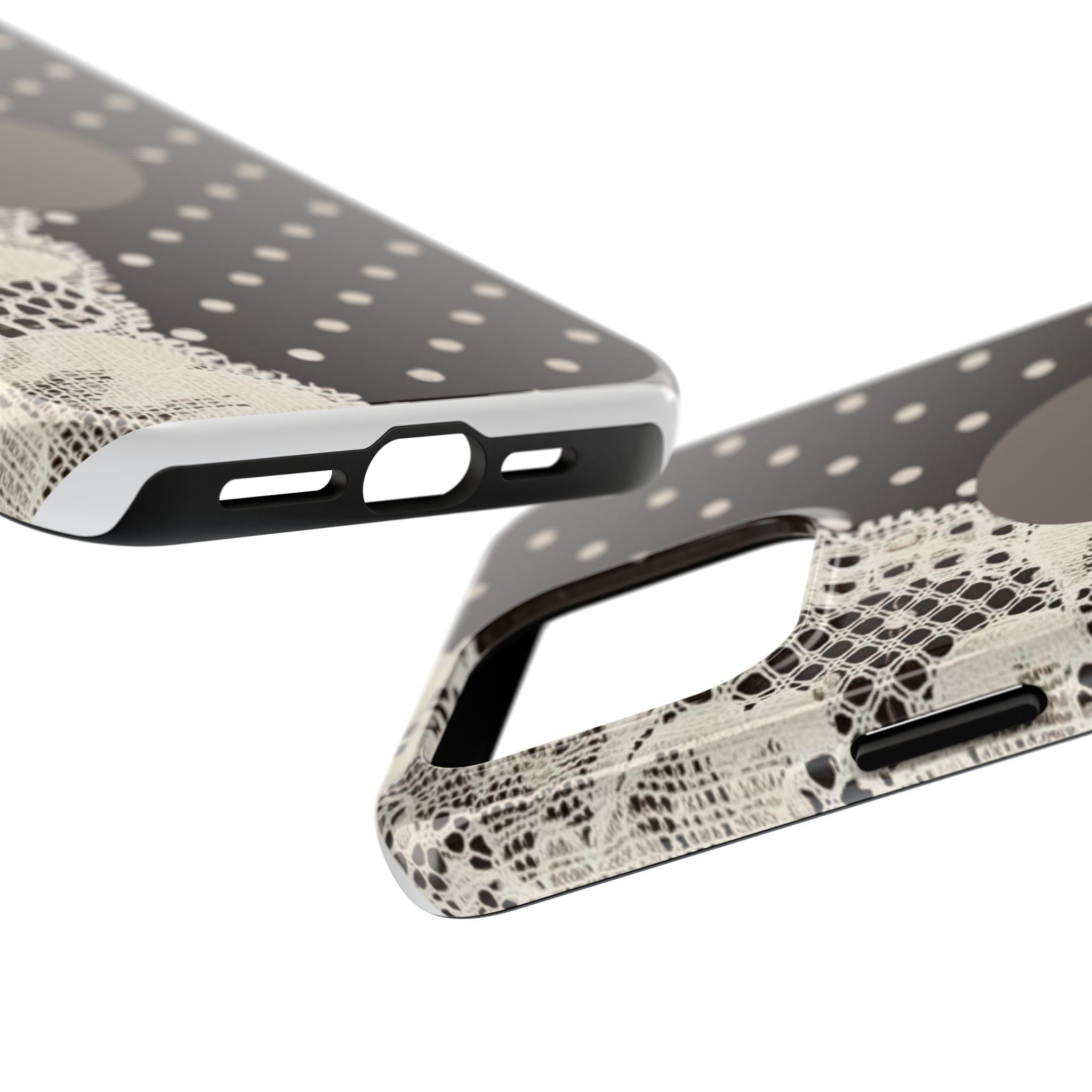 Vintage Lace Polka Dot Tough Phone Case — "love" Accent