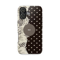 Vintage Lace Polka Dot Tough Phone Case — "love" Accent