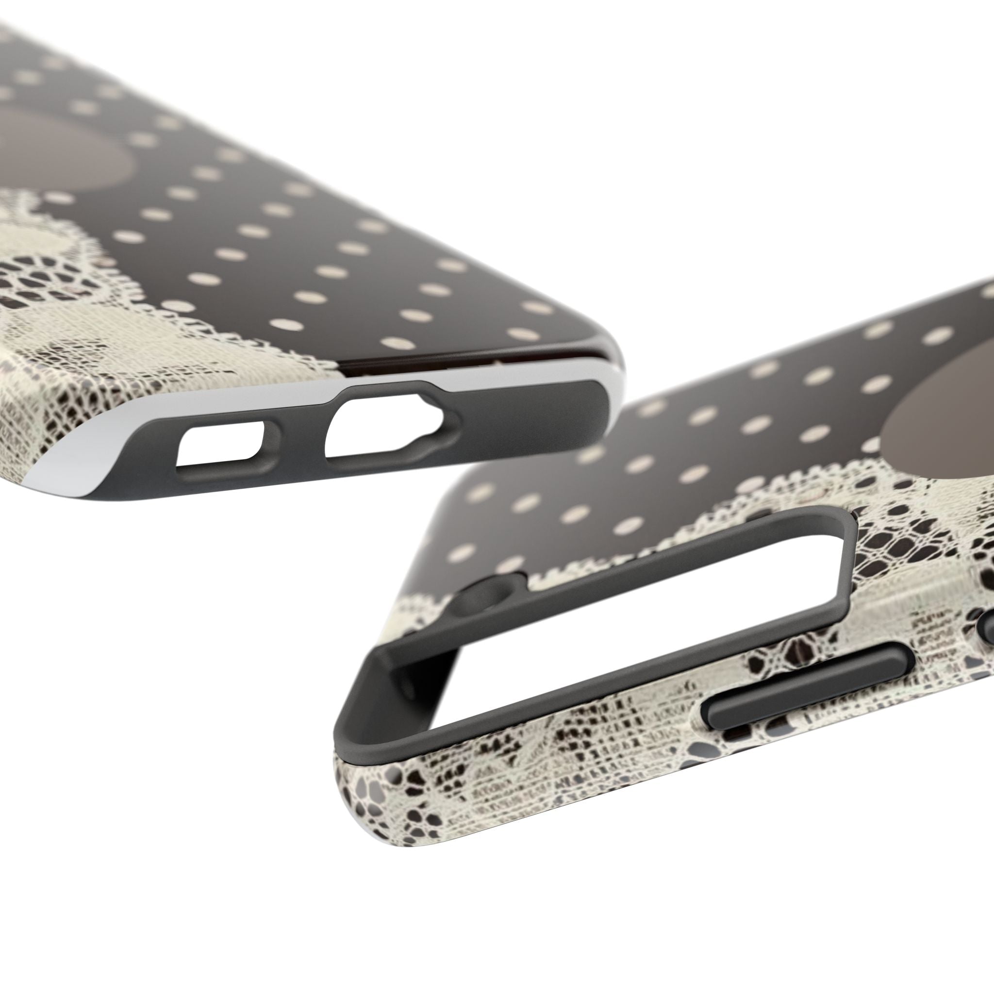 Vintage Lace Polka Dot Tough Phone Case — "love" Accent