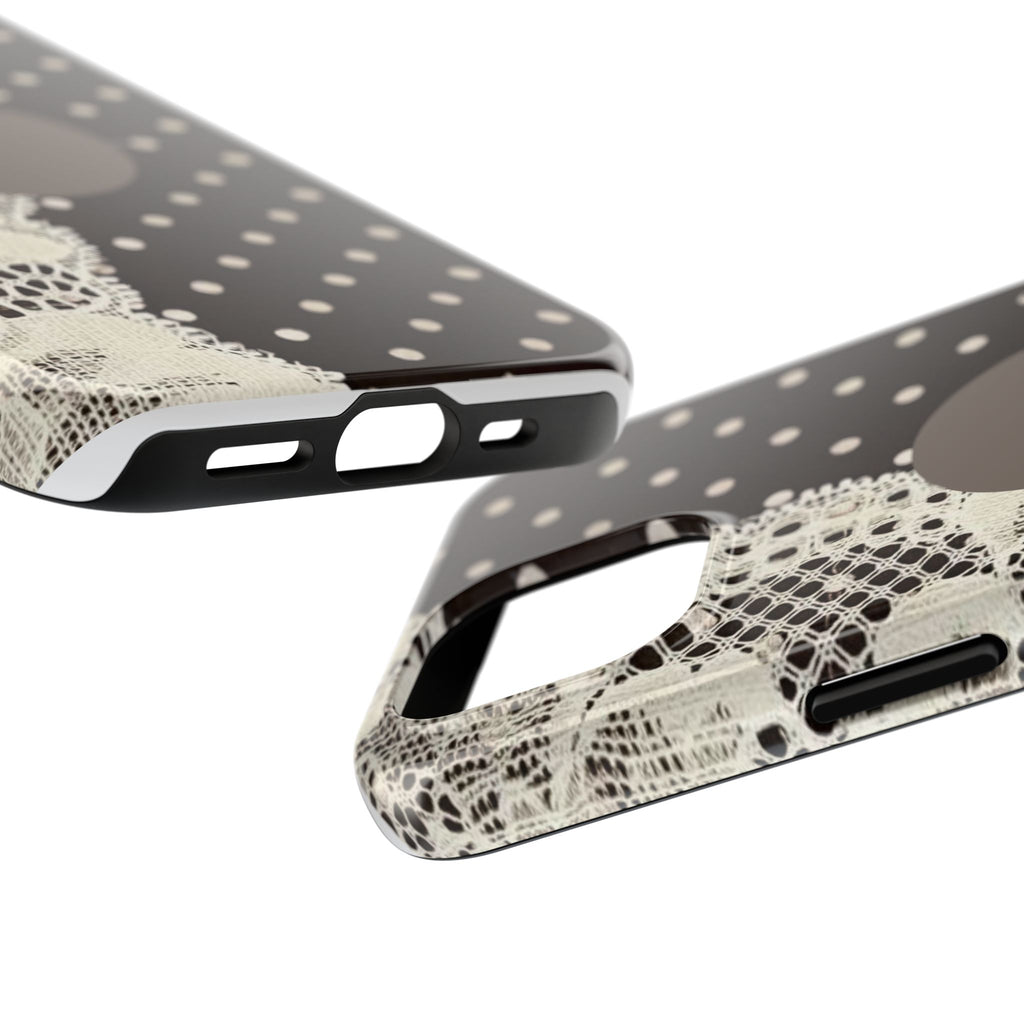 Vintage Lace Polka Dot Tough Phone Case — "love" Accent