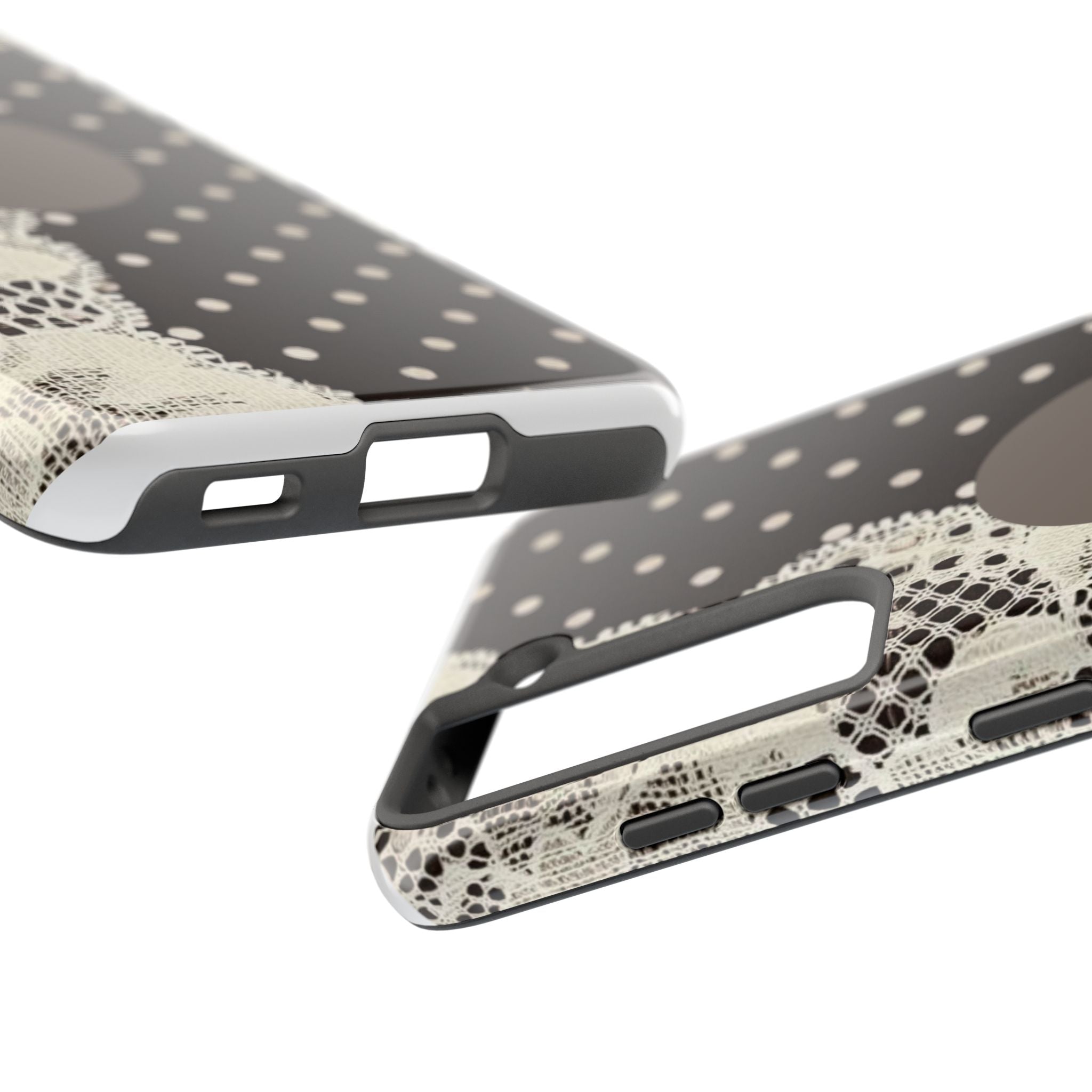 Vintage Lace Polka Dot Tough Phone Case — "love" Accent
